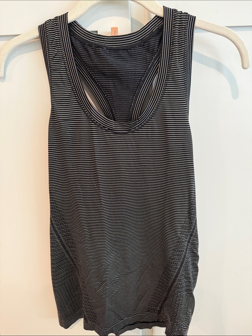 Athleta Never Worn Women’s Black & White Striped Racerback Tank Top